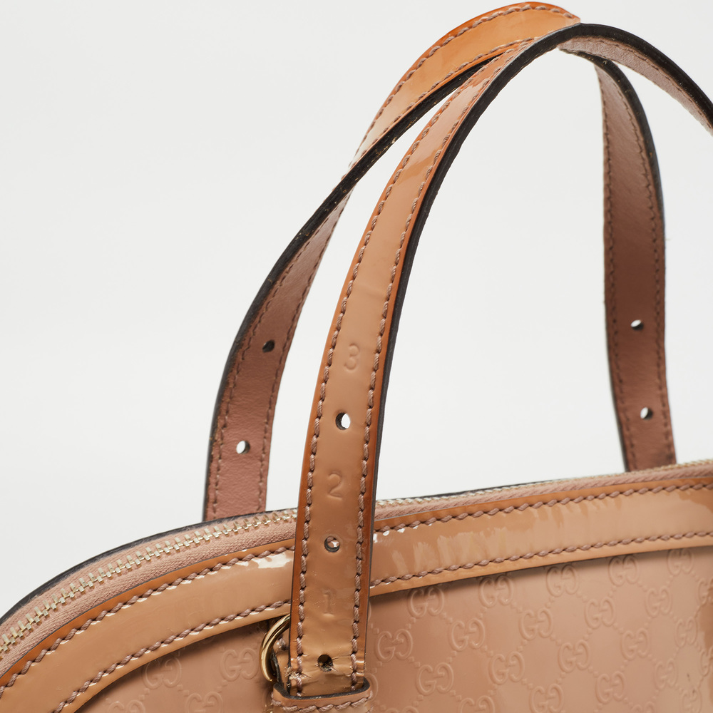 GUCCI Pink Microssima Patent Leather Nice Dome Satchel - Picture 6 of 8